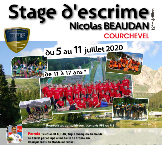 Juil 2020 – Le 12e stage de fleuret Nicolas Beaudan aura bien lieu à Courchevel