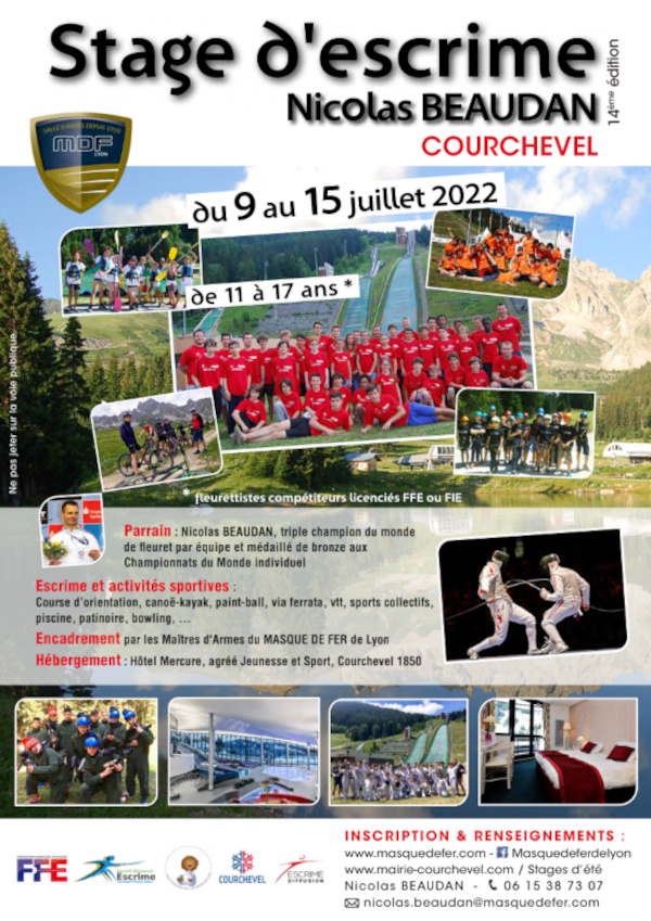Stage d&rsquo;escrime Nicolas BEAUDAN