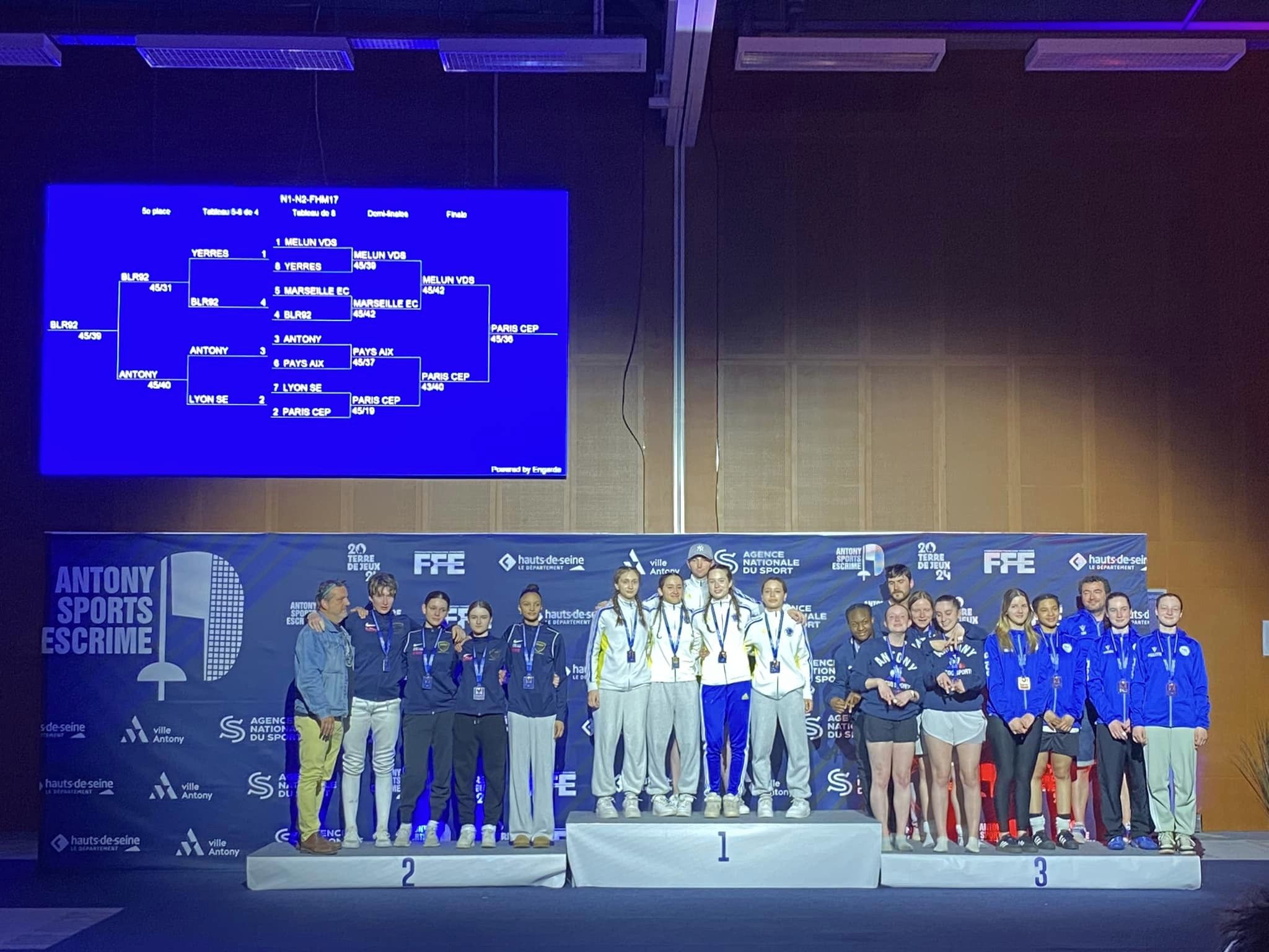 Podiums AuRA Championnats de France de fleuret 2023